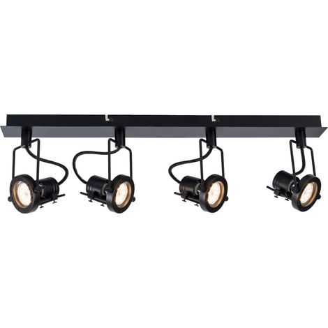 Plafoniera industrial retro nera Fiji 2 4xGU10 Reality