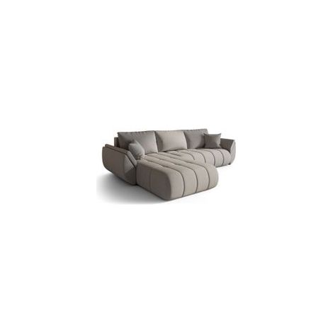 Canapé d’angle velours chenille convertible avec coffre ARCO angle gauche-Beige-angle gauche (1/5)