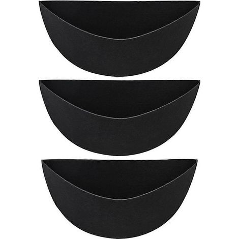 Lot de 3 doublures de jardinières demi-rondes de 40 cm (16 pouces) en tissu, doublures de paniers à fleurs demi-cercles, doublures de rechange en feutre (1/5)