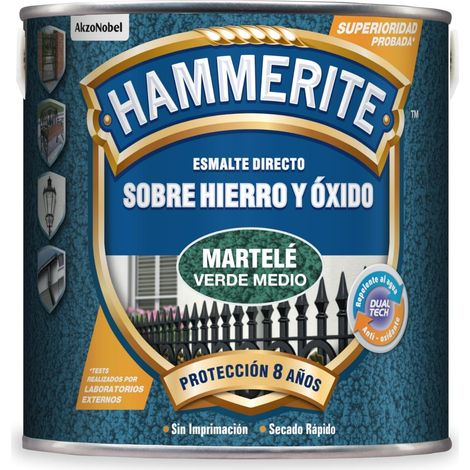 Hammerite Esmalte sobre hierro y óxido Verde medio 2,5 Ml