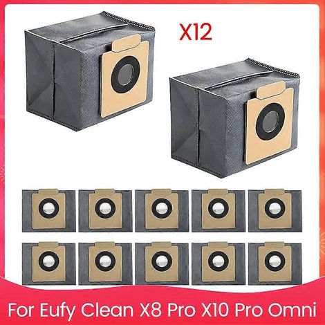 Packung mit 12 Ersatzstaubbeuteln für die Eufy Clean X8 Pro und X10 Pro Omni-AquaForge Saugroboter (1/5)