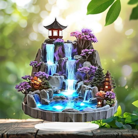 Fontaine À Eau De Bureau - Décor En Rocher 2D Avec Circulation D'eau - Pour Salon Bureau Intérieur - 1 Pièce (1/5)