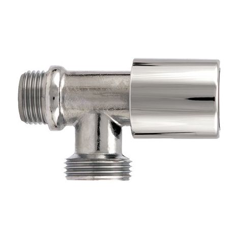 Rubinetto a Vite per Lavatrice 226 Itap Ottone Cromato 1/2MX3 4 M 3 Pezzi