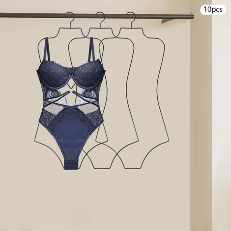 10 Stück Badeanzug-Kleiderbügel aus rostbeständigem Eisen,Bikini Badeanzug Aufhänger Draht Körperform Display,Drahtbügel für Einteilige Badebekleidung Schwimmkleidung und Unterwäsche Schwarz (1/5)
