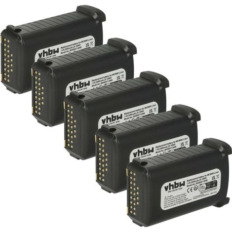 vhbw 5x Akku Ersatz für Symbol BTRY-MC90GKAB0E-10, KT-21-61261, BRTY-MC90SAB00-01 für Handheld Computer Scanner (3400 mAh, 7,4 V, Li-Ion)