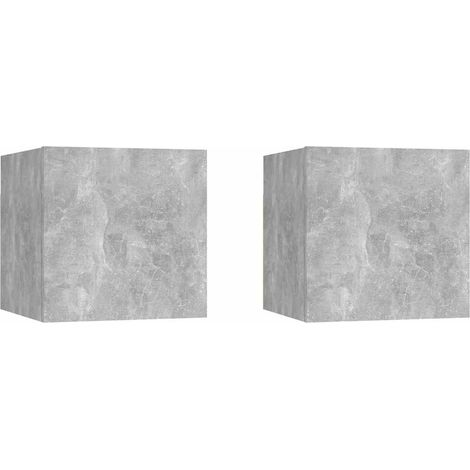 vidaXL Comodini Grigio Cemento 2 pz 30,5x30x30 cm in Truciolato