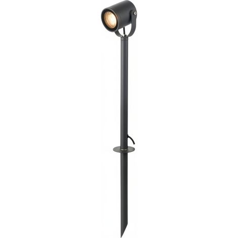 Faretto da Giardino con Picchetto GU10 IP54, Alluminio Grigio Antracite, Orientabile, per Esterni, Senza Lampadina, Ideale per Siepi, Facciate e Vialetti (1/5)