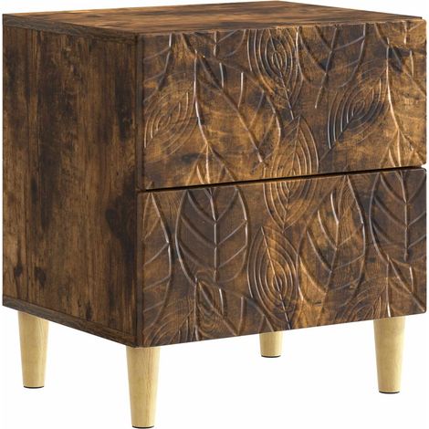 Bedside Table Smoked Oak 43 x 34.5 x 48 cm Engineered Wood vidaXL