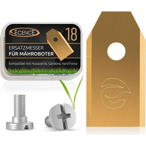 18 Lames Robot Tondeuse, Revêtement Titane, Vis Incluses, Pour Husqvarna, Gardena, McCulloch (1/5)