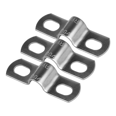 20 Pièces Colliers de Serrage en U 8 mm, U-Collier de Serrage Tuyau à Deux Trous en Acier Inoxydable pour Tuyaux d'Eau Câbles, Colliers de Serrages en U en Fixations de Tuyaux Ø 8 mm (1/5)