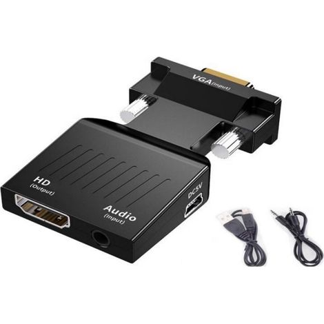 Adaptateur VGA HDMI avec câble audio intégré pour PC et moniteur (1/4)