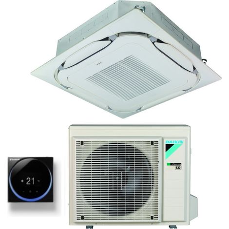 daikin bluevolution cassette climatiseur round flow 18000 btu fcag50b r-32 wi-fi optionala++/a+ class avec grille standard incluse - garantie europèenne commande filaire noir brc1h519k / brc1h52k,ital (1/4)