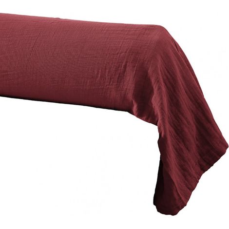 OUREA - Taie de Traversin 43x185cm Gaze de Coton Lie de Vin (1/3)