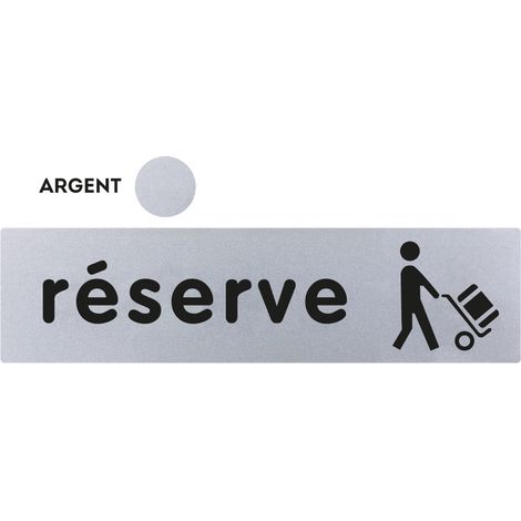 Plaque Réserve - Classique argent 170x45mm - 4320090