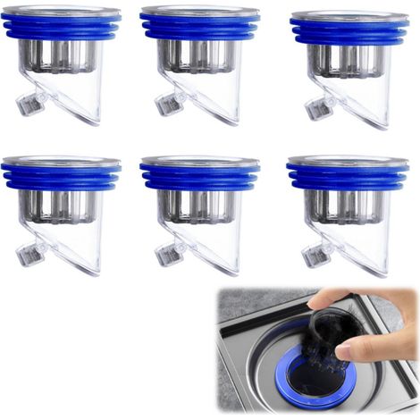 Bonde de douche anti-odeurs, bouchon de sol anti-odeurs, clapet anti-retour pour bonde de douche, bouchon de sol anti-odeurs, convient aux douches, bleu (1/5)