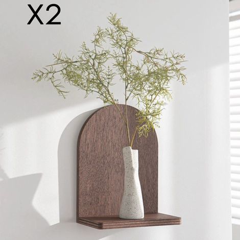 Wandregal Ussassai, 2 Ablagen, Farbverlauf Struktur Natur, 16x26x9h cm Braun Natur (1/5)