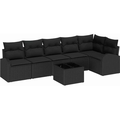 Maison Exclusive - Gartensofa-set Schwarz Poly-Rattan
