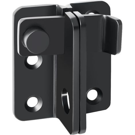 Verrou Porte Exterieur Loquet Porte Interieure, Verrou Portail Coulissante Serrure Volet à Bascule Boulon pour Fenêtre, Placard et Jardin, Noir Mat en Acier Inoxydable, Moyen, EMS3005-B (1/5)