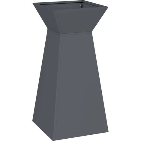 Jardinière à pilier extérieure moderne durable 35 x 35 x 73 cm en plastique anthracite (1/5)