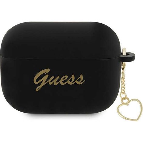 Silikonhülle für AirPods Pro 2, Guess Herz-Kollektion, Schwarz (1/4)