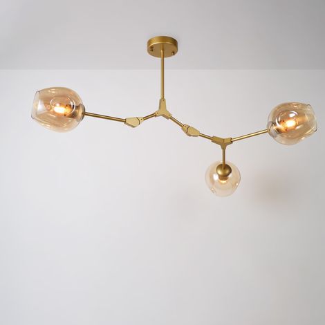 Lampe suspendue articulée "ORIÓN 3" - 3 x E27 - Doré