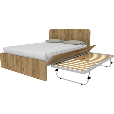 Letto matrimoniale 160x200 con rete estraibile e sollevabile - Quercia (1/5)
