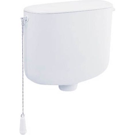 Nicoll – Réservoir de chasse d'eau haut 6L blanc – Mécanisme simple volume – Sortie Ø50 mm avec raccordement Ø32 mm – Isolation contre bruit et condensation (1/4)