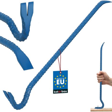 KOTARBAU® Pied de Biche - Arrache Clou Forgé 80 cm - Barre à Mine Double Face - Barre à Mine Nervurée - Acier Thermolaqué - Noir (1/4)