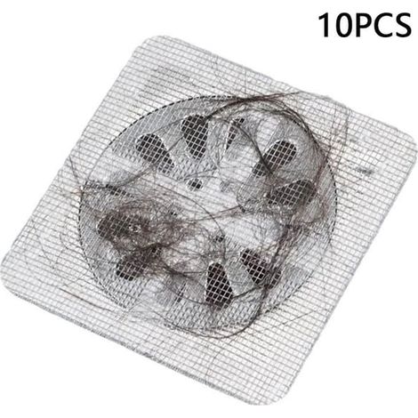Lot de 10 grilles de protection pour siphon de douche/lavabo/évier, couleur argent. (1/5)