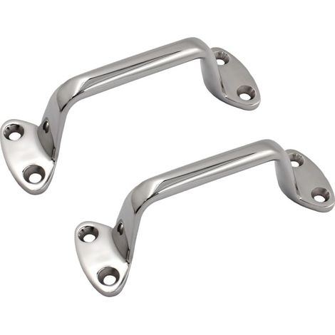 Lot de 2 poignées de maintien pour bateau en acier inoxydable 316 massif de qualité marine, 148 mm, finition polie, robustes (1/5)