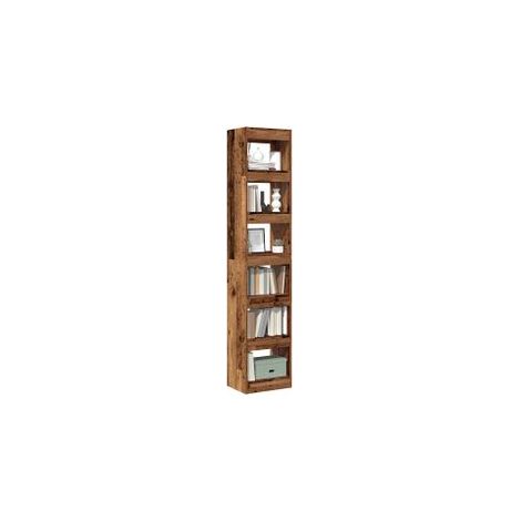 Bibliothèque-Cloison de séparation vieux bois 40x30x198 (1/5)