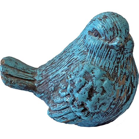 Oiseau bleu céramique 10x8x8cm