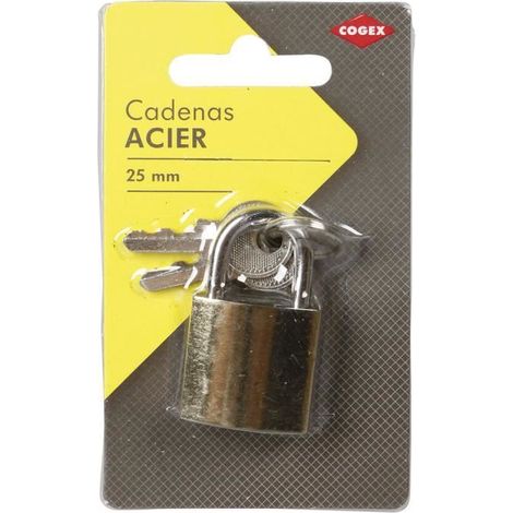 Cadenas en acier COGEX - 25mm - 2 clés (1/3)