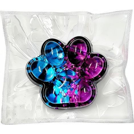 Taba Squishy Cat Paw Relax Toys TPR Jelly Kitty Paws Squeeze Desk Accessory for Office Collectible Multicolor