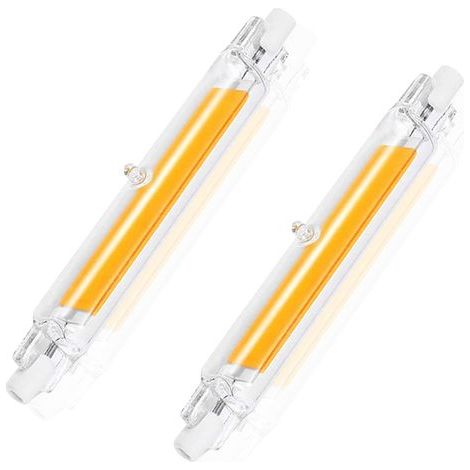 R7S LED-Lampen, 78 mm, dimmbar, 5 W (entspricht einer 78-mm-50-W-Halogenlampe), flimmerfrei, warmweiß (3000 K), 500 lm, 220–240 V Wechselstrom, 360° Abstrahlwinkel, 2er-Pack (1/5)