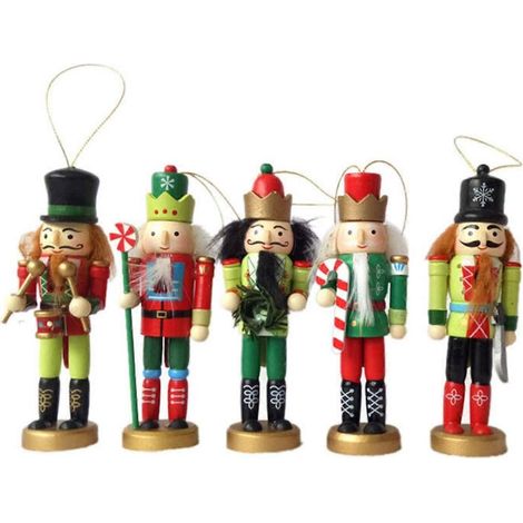 Pendentifs de Noël Casse-Noisette Soldat en Bois, Modèle de 12 cm (1/5)