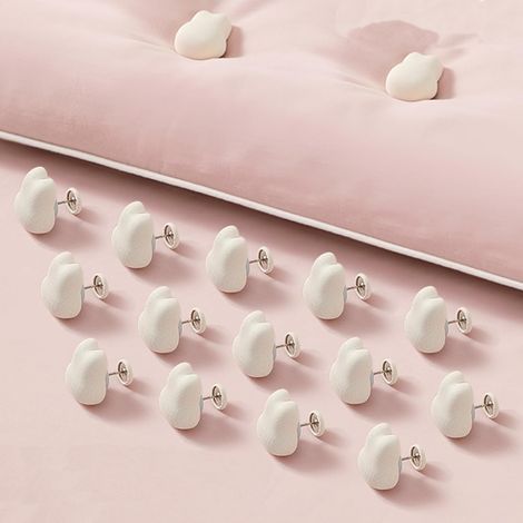 30 Tierförmige Bettdeckenclips - Können als Bettdeckenclips, Gardinenclips oder Vorhangclips oder zur Befestigung von Polstermöbeln verwendet werden (30 Clips, cremeweiße Hasen)