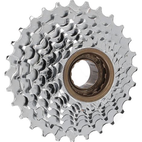 Pignon Libre 8 Vitesses 13‑28T en Acier Argenté pour VTT, Roue Libre Filetée (1/5)
