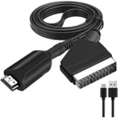 Adaptateur HDMI vers Péritel - Conversion Signal Vidéo Audio - Compatible HDMI 1.3 - Sortie CVBS PAL/NTSC/SECAM - 1080p Entrée - 1 m Câble Inclus