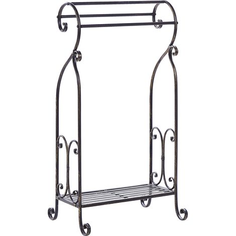 Toallero de metal negro 49 x 91 cm independiente estante baño vintage Linares (1/5)
