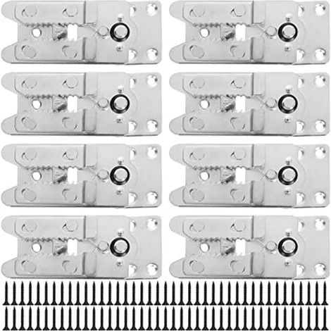 Lot de 8 connecteurs pour canapé d'angle, fer galvanisé, attaches de fixation mobilier, clips de liaison siège (14cm × 5,5cm) (1/5)