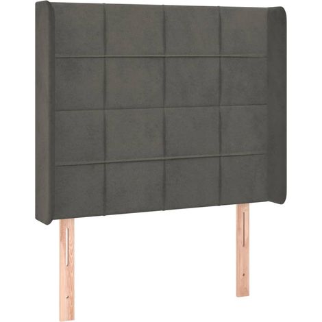 Cabecero accesorio de dormitorio iluminación LED 103 x 16 x 118/128 cm tejido de terciopelo gris oscuro TDL0201179 (1/4)
