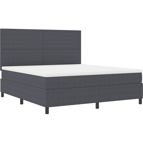 Maison Exclusive - Letto a Sorgente LED Grigio Scuro e Bianco 180 x 200 cm (1/5)