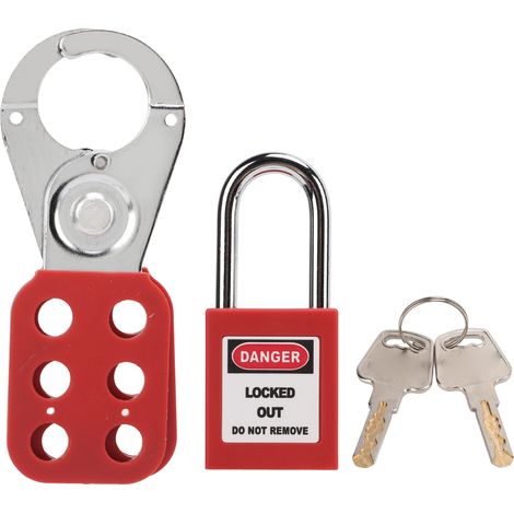 Cadenas de sécurité industrielle 38mm avec hasp 6 trous 25mm pour cadenassage et étiquetage (1/5)