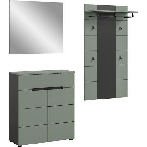 Canu ensemble d'armoires de rangement C16 vert poussiéreux, gris foncé.