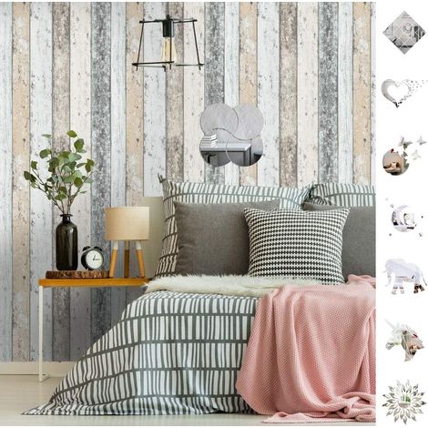 Miroir adhésif Plus de 100 modèles : Stickers muraux décoratifs - 3D autocollant - Demi-cercles (1/3)