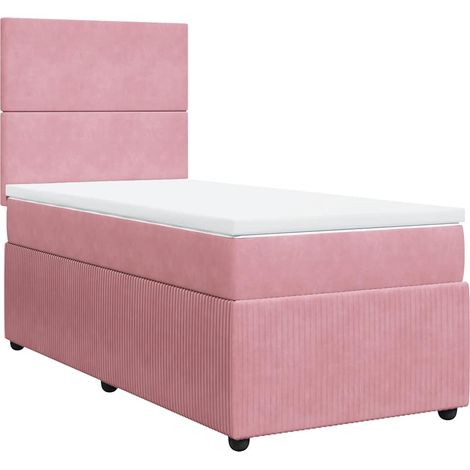 Maison Exclusive - Sommier à lattes de lit avec matelas Rose 90x190 cm Velours