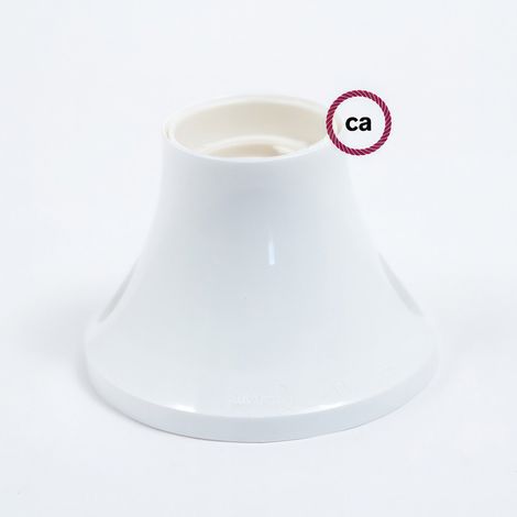 creative cables Portalampada 90░ E27 a Parete o soffitto in termoplastica - Bianco