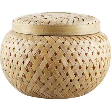 Boîte à thé en bambou au design raffiné (petit format) (1/2)