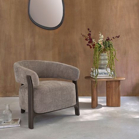 Fauteuil en bois et velours (1/5)